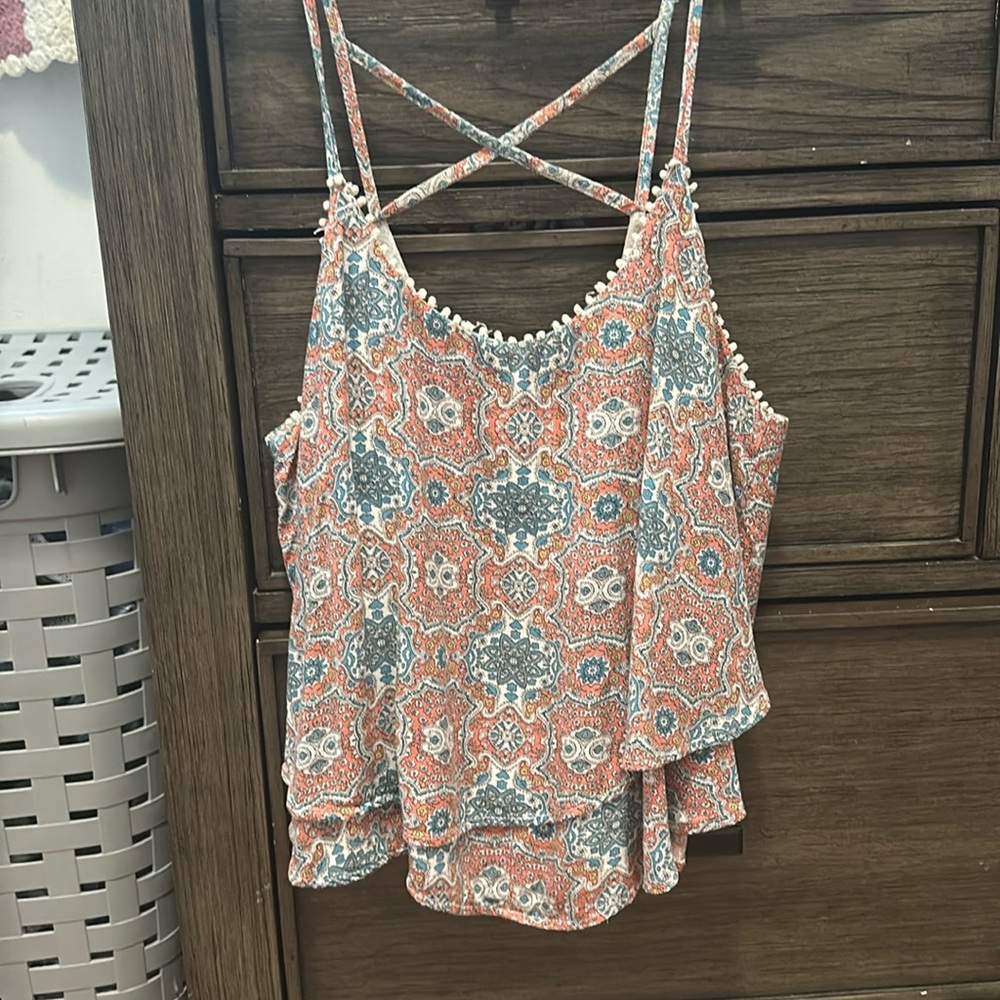 Paisley printed flowy crop top